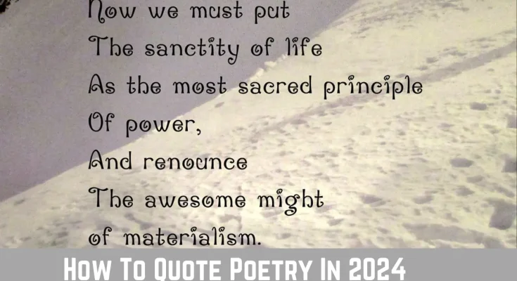 How To Quote Poetry In 2024